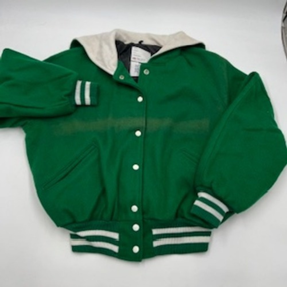 Vintage‎ 80-90'S DeLONG Sportswear Varsity Jacket Green Wool Sailor Collar 46